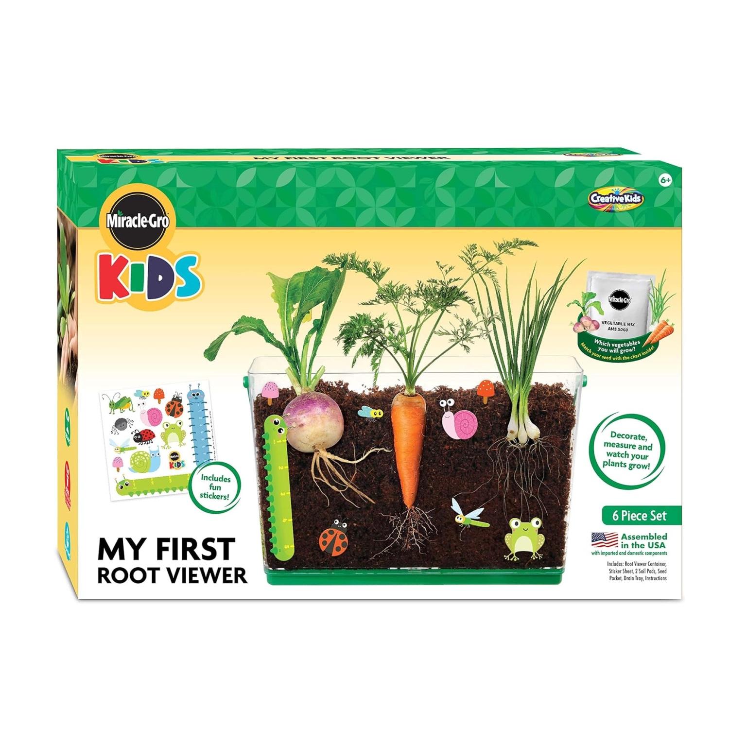 Montessori Creative Kids Plant and Harvest Toys Kit Miracle Gro My First Root Viewer