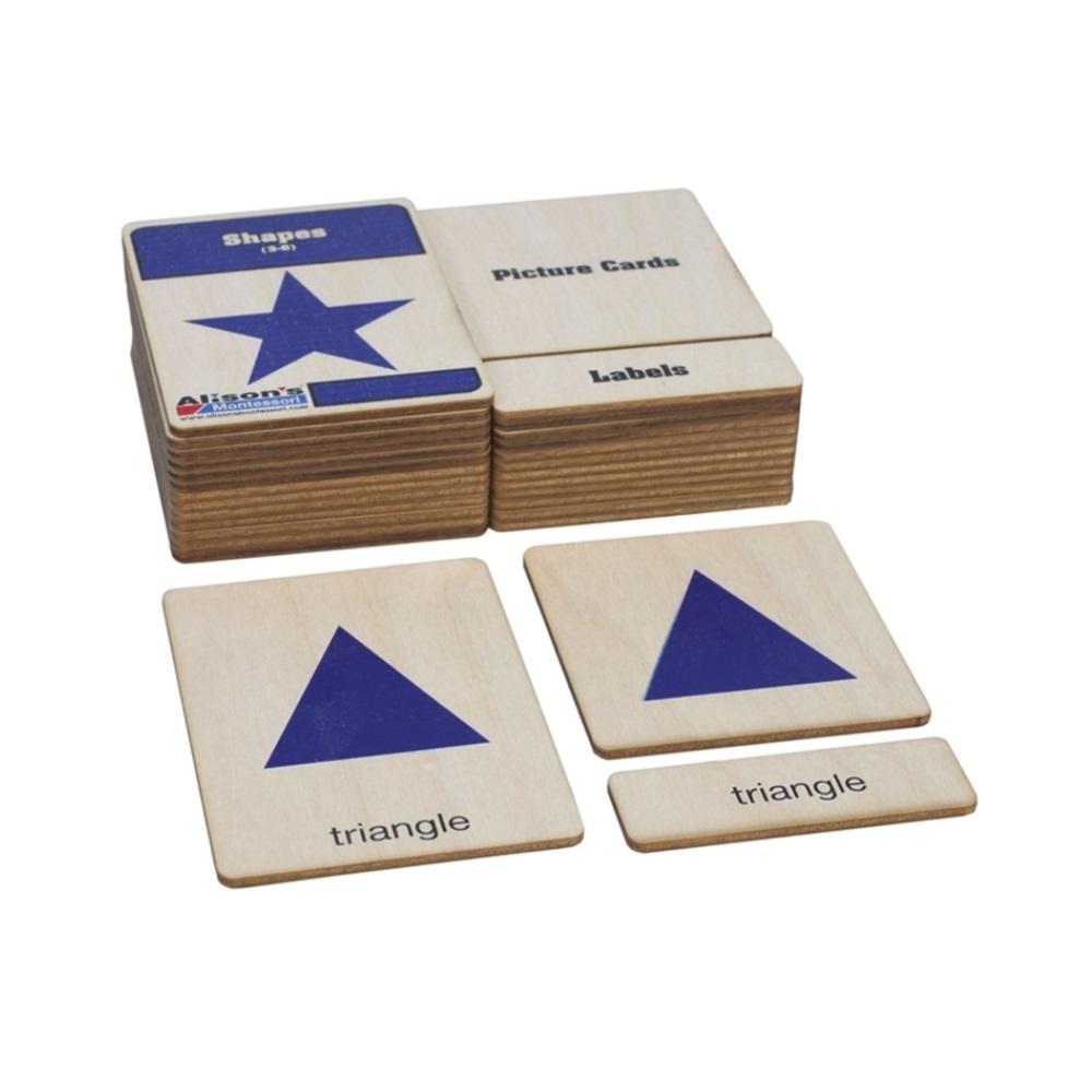 Montessori Alison&#8217;s Montessori Wooden Nomenclature Cards Geometric Shapes
