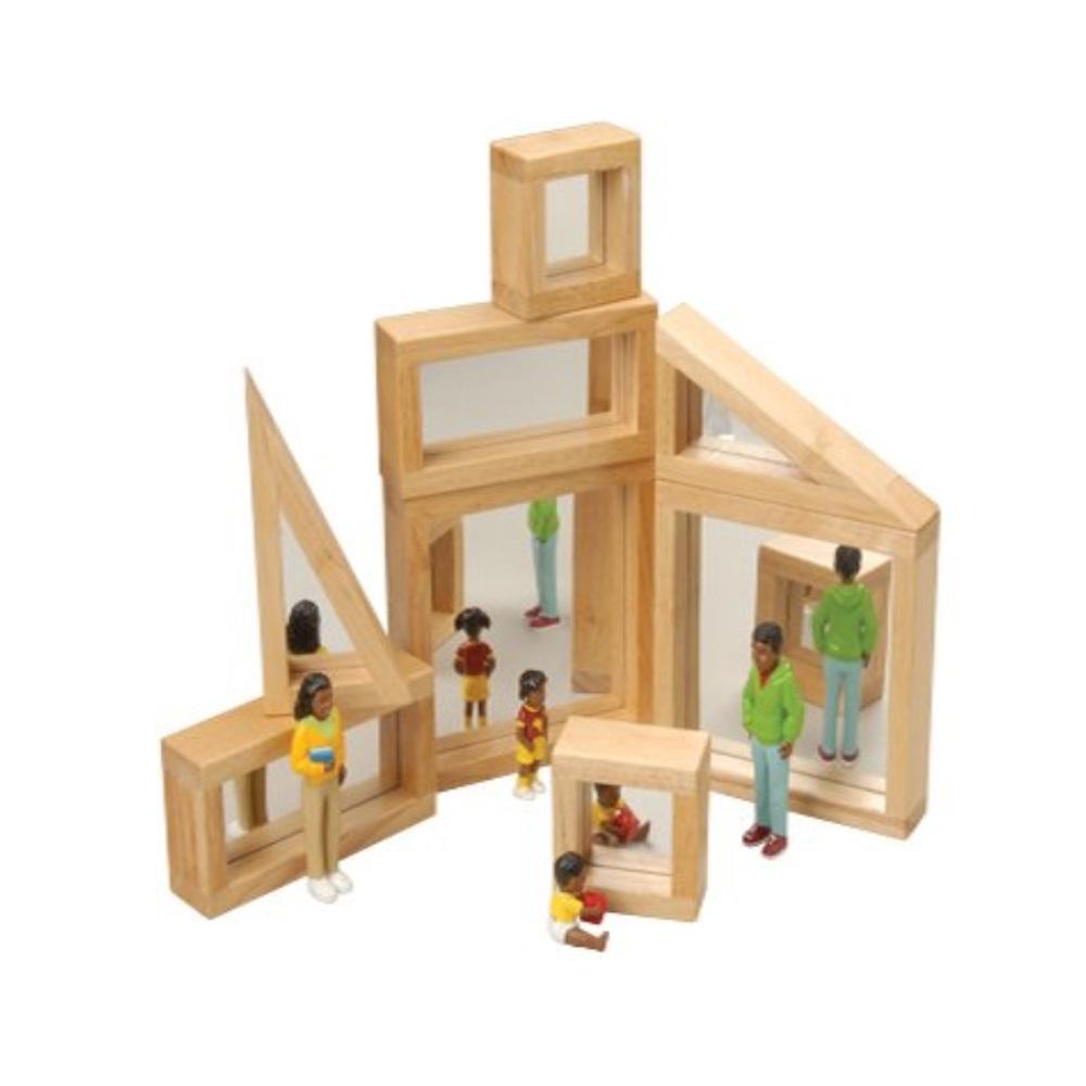 Montessori Constructive Playthings Mirrored Wooden Block Set