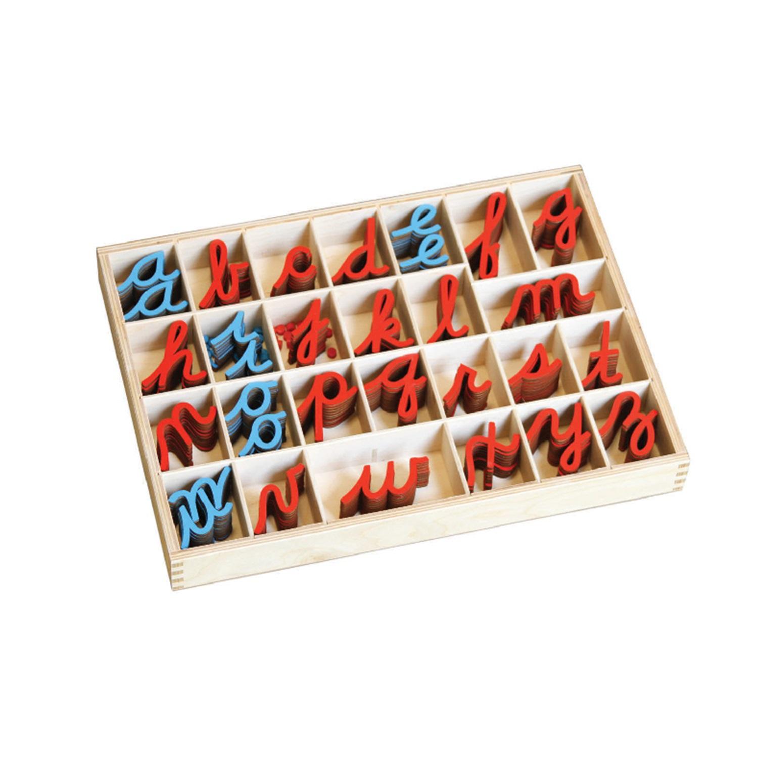 Montessori Bruins Montessori Small Movable Alphabet Cursive 10 & 20 Count With Box