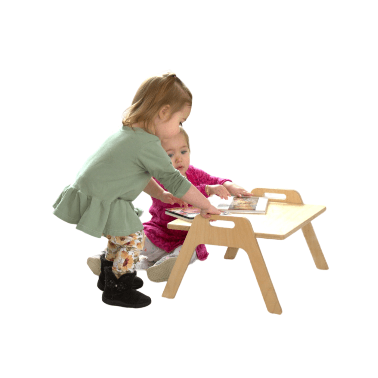 Montessori Sprout Kids School Chowki Floor Table Woodgrain Small