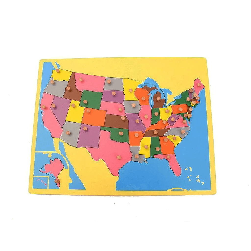 Montessori Pink Montessori Board Map of USA Small