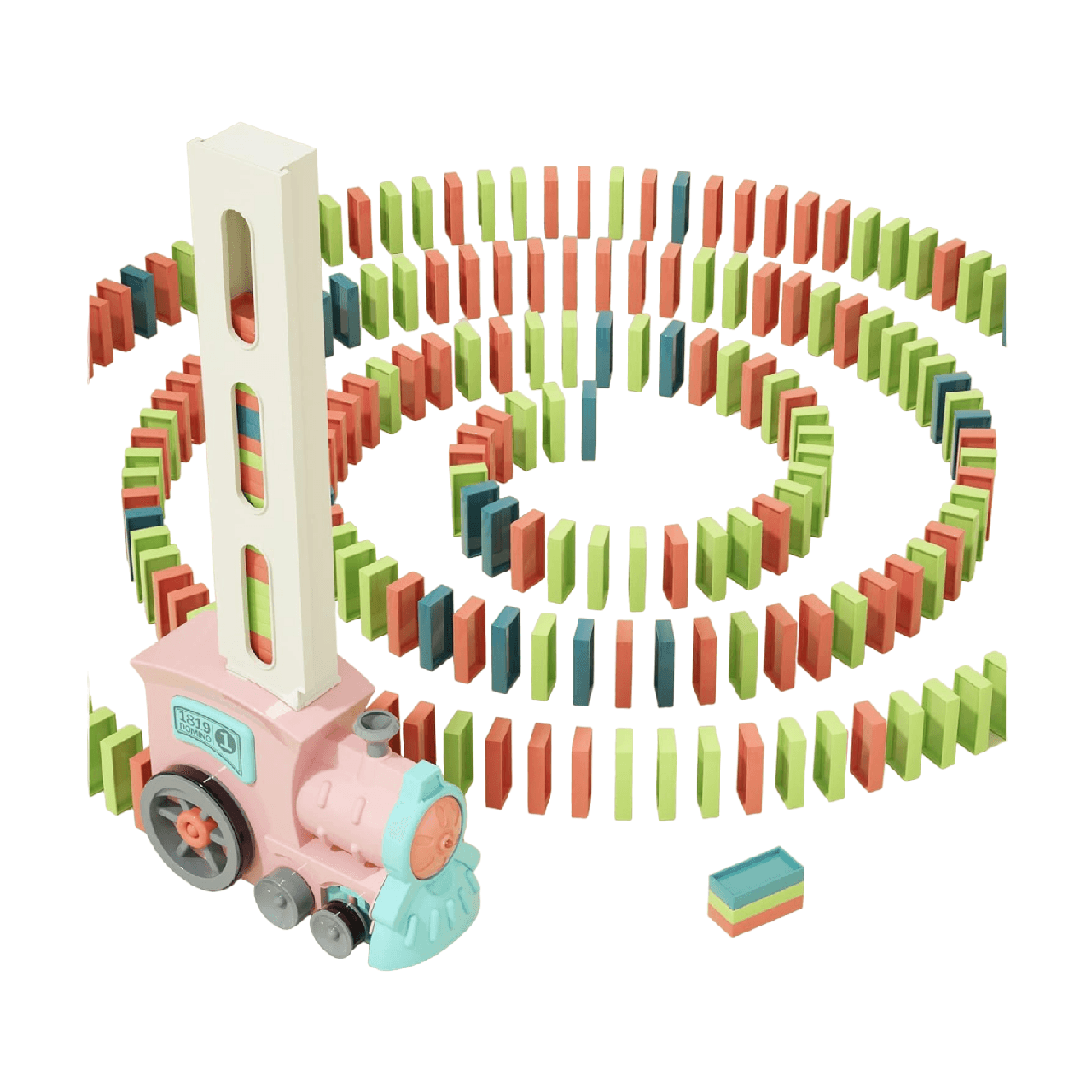 Montessori Prephy Domino Games With Train 180 Pieces Sakura Pink