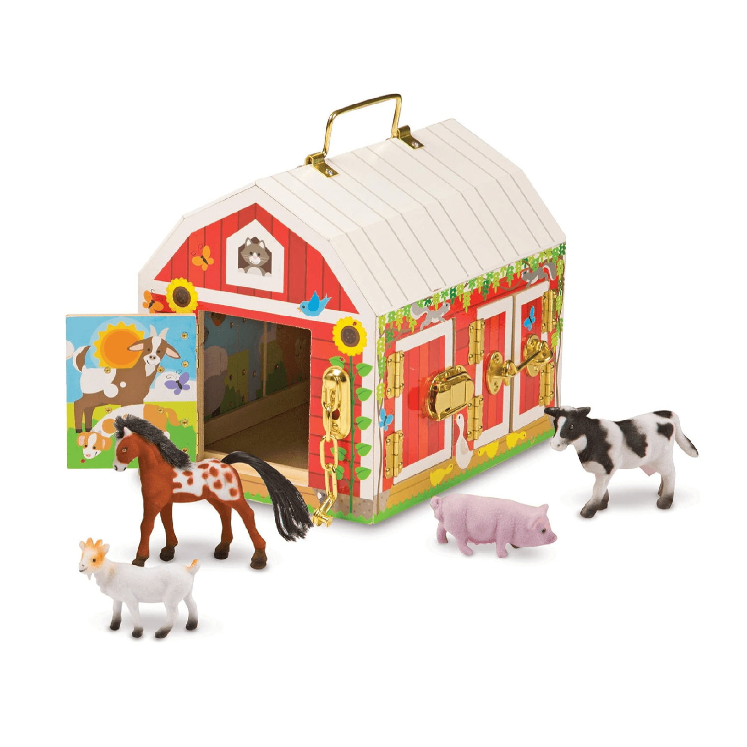 Montessori Melissa & Doug Lock & Latches Toy Farm Animals