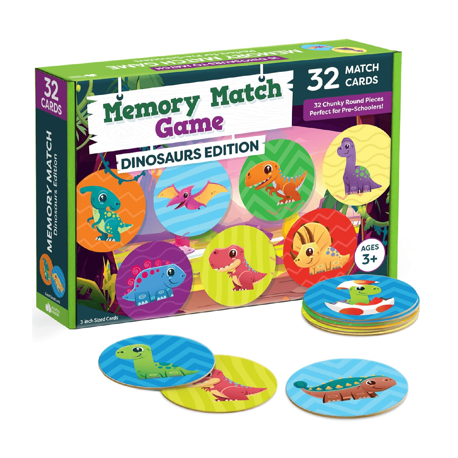 Montessori Momo & Nashi Memory Match Card Game Dinosaurs