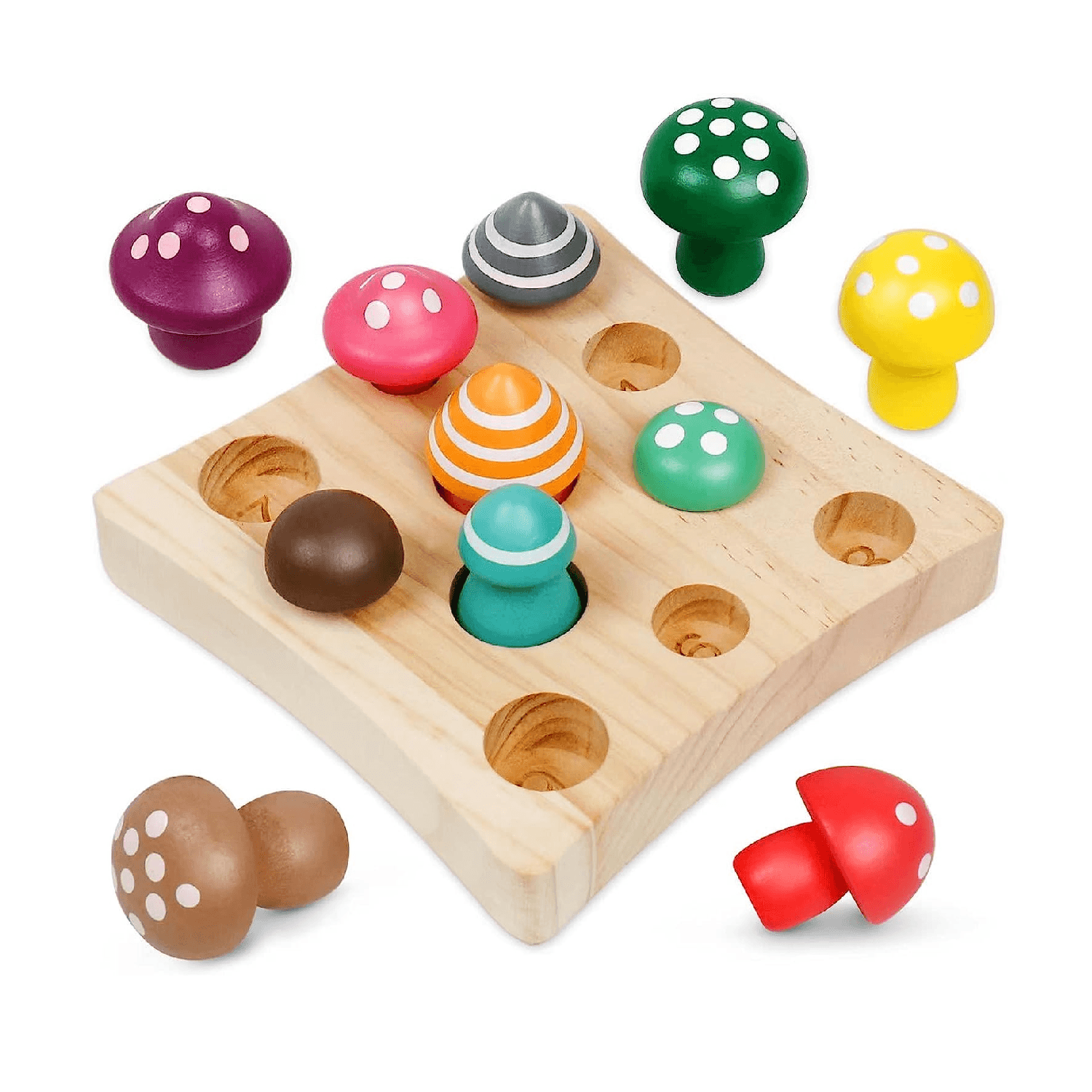 Montessori NAODONGLI Mushroom Harvest Shape & Size Sorter