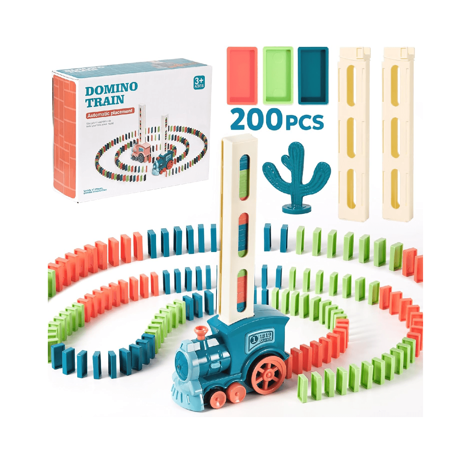 Montessori BAIWER Domino Games With Train 200 Pieces