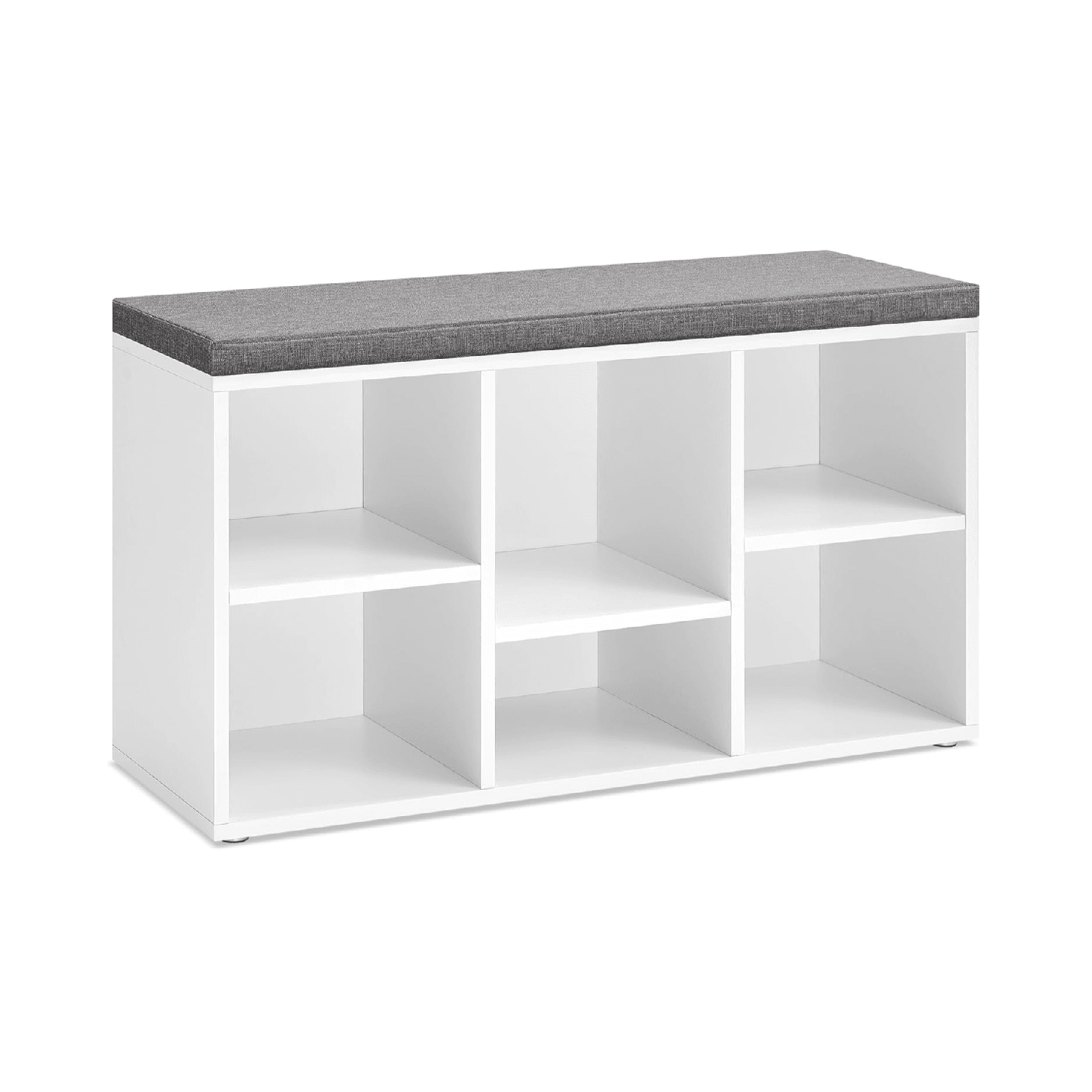 Montessori Vasagle Shoe Bench With 6 Adjustable Compartments White