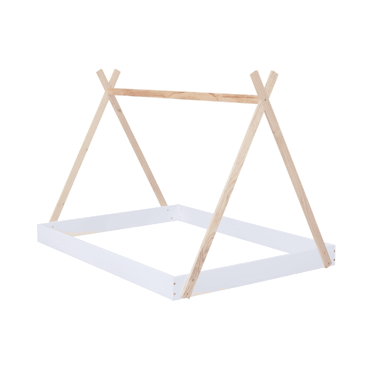 Montessori TARTOP Full Size Floor Bed Teepee Natural and White