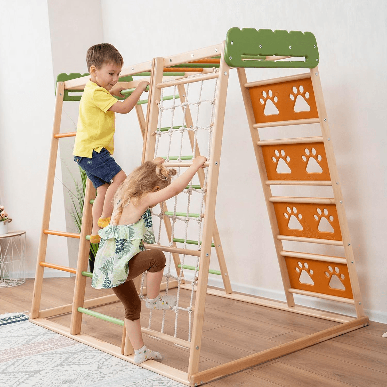 Montessori Wood and Hearts Climbing Playground Kitty Funny Jungle