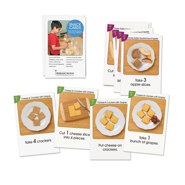 Montessori Montessori Services Snack Recipe Cards