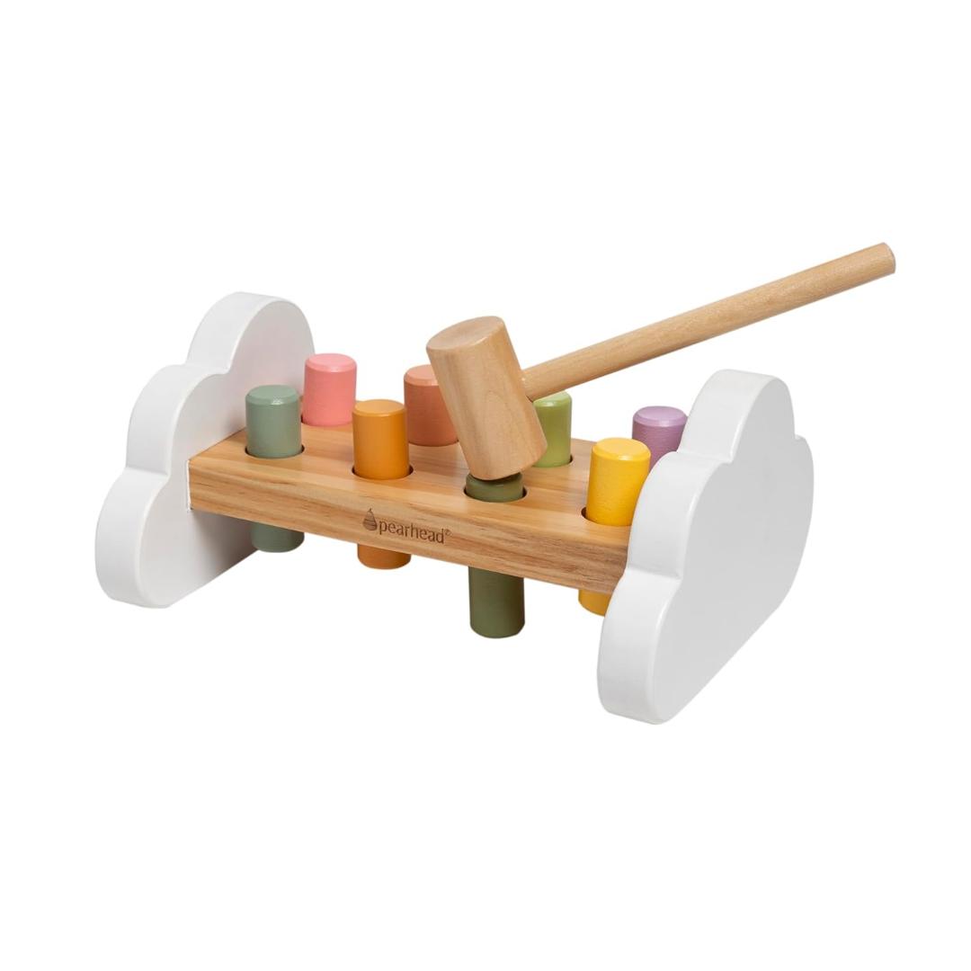 Montessori Pearhead Wooden Hammer Bench Toy