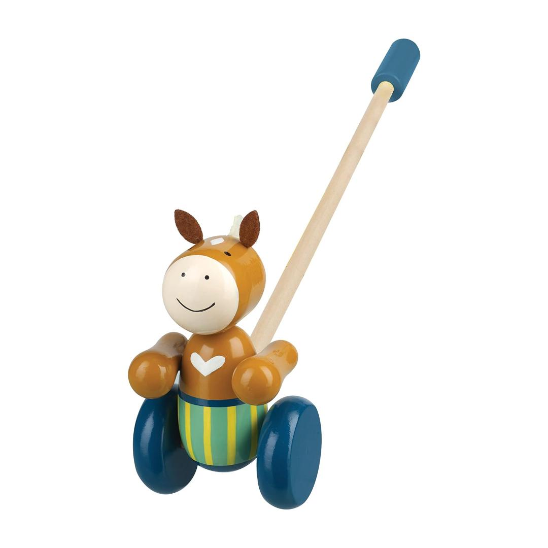 Montessori Orange Tree Toys Wooden Push Along Pony