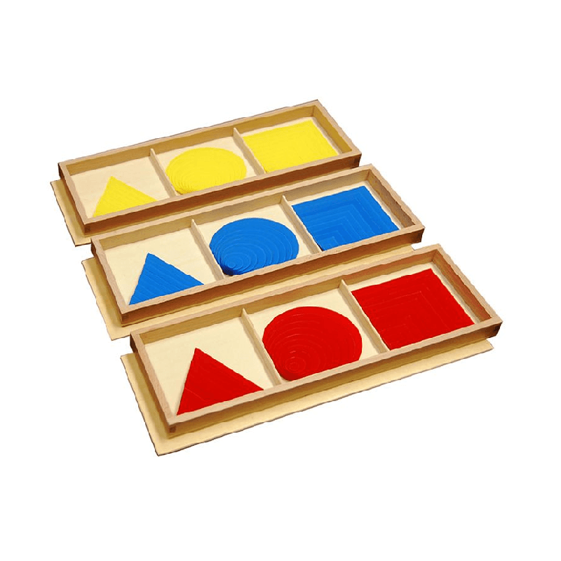 Montessori Kid Advance Montessori Circles, Squares, and Triangles Boxes