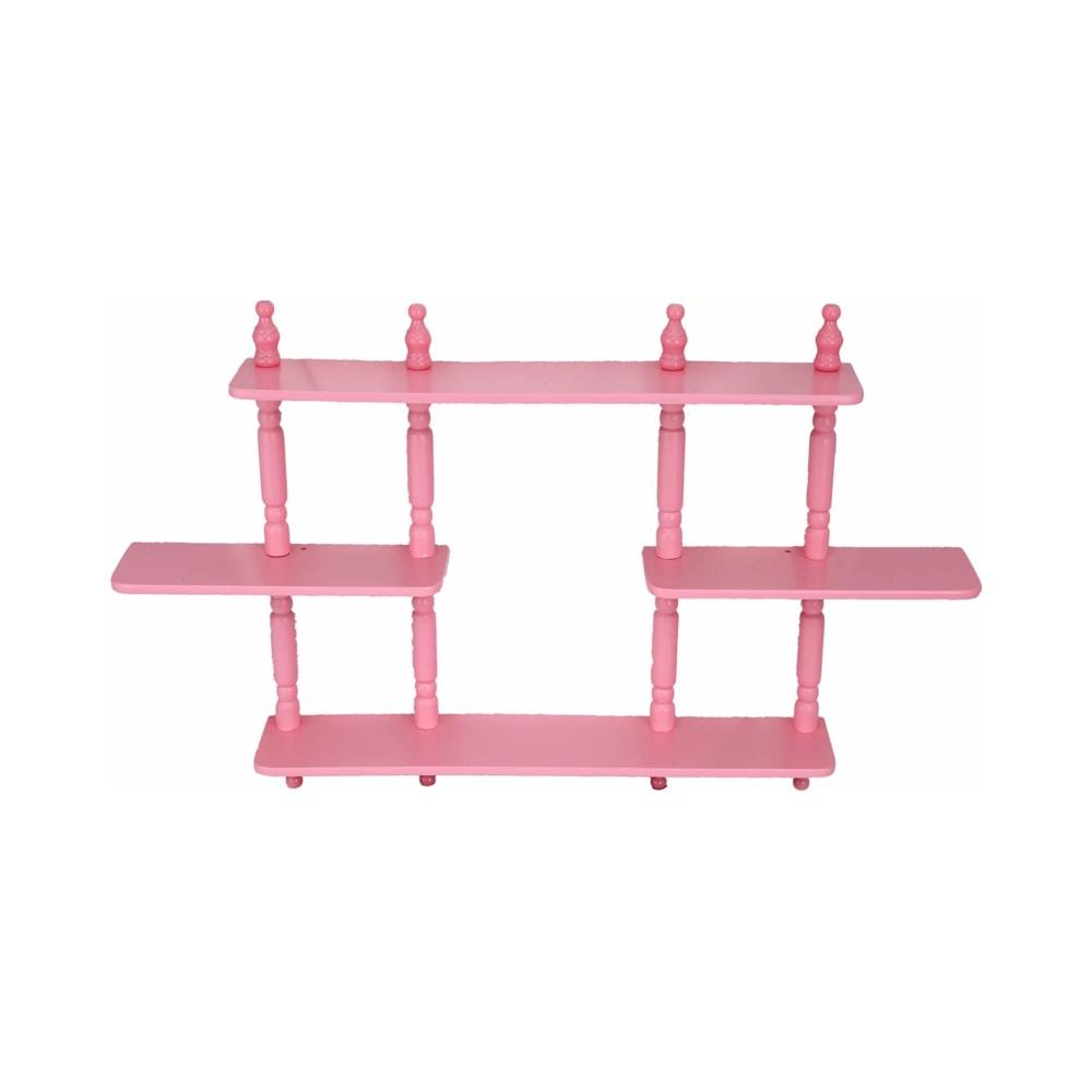 Montessori Frenchi Home Furnishing Kid's 3-Tier Wall Shelves Pink