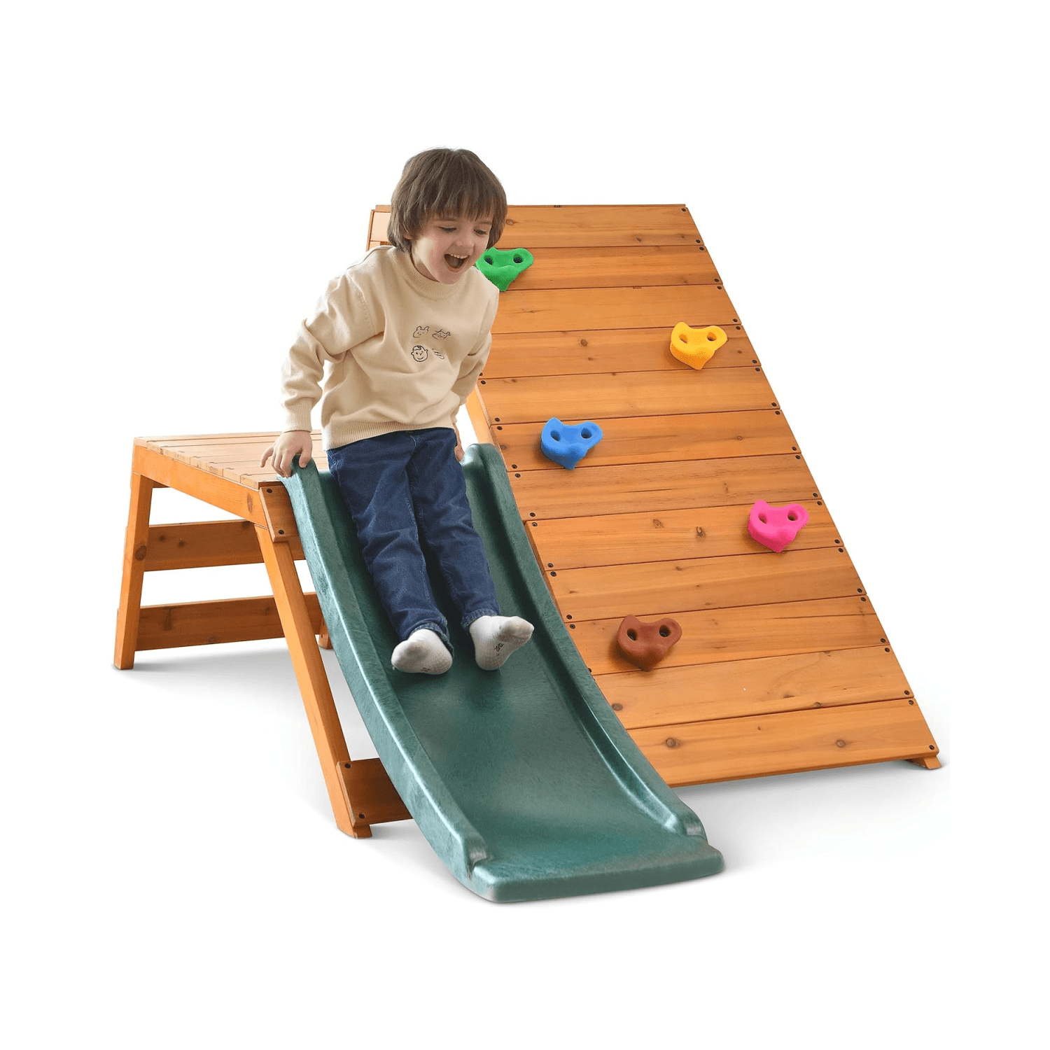 Montessori avenlur indoor outdoor playset green slide