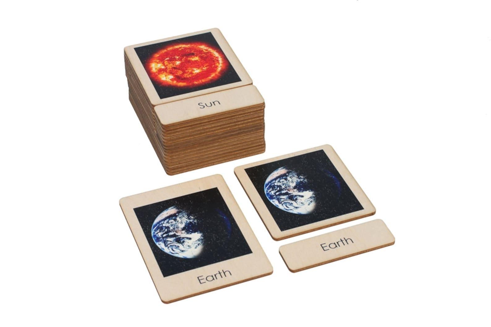 Montessori Alison's Montessori the Solar System Wooden Nomenclature Cards