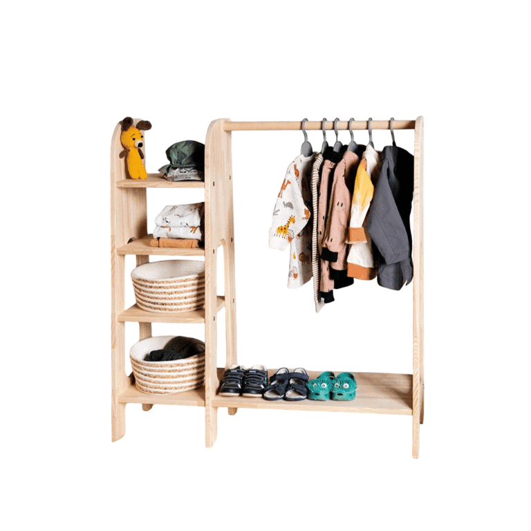 Montessori MandreleKids Clothes Rack Natural