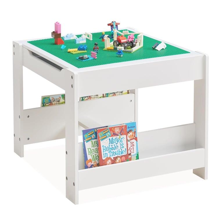 Montessori GABHX Activity Table With Bookshelves Grey & White