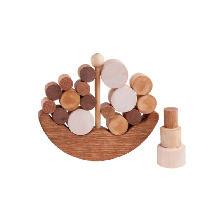 Montessori PoppyBabyCo Wooden Ship Balancing Toy