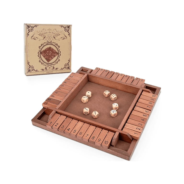 Montessori Wood City Shut The Box Game Wooden 4 Players