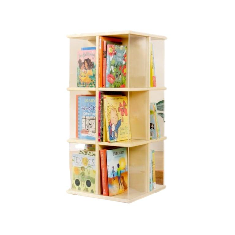 Montessori Guidecraft EdQ Rotating Book Display 3-Tier Natural