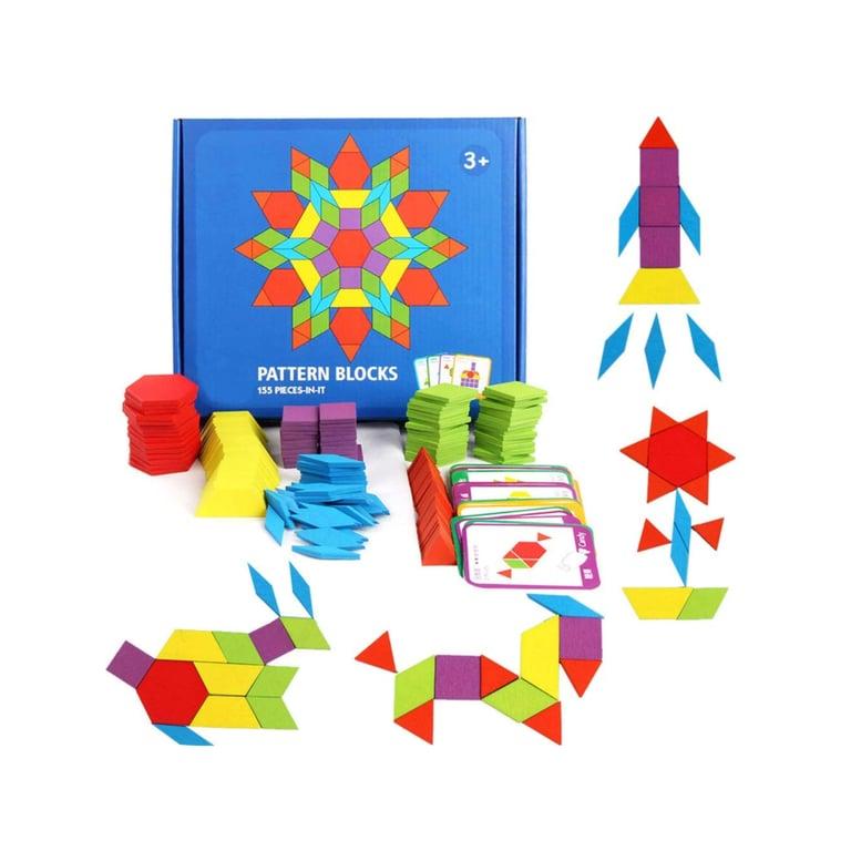 Montessori Clever Toys Box Wooden Pattern Blocks