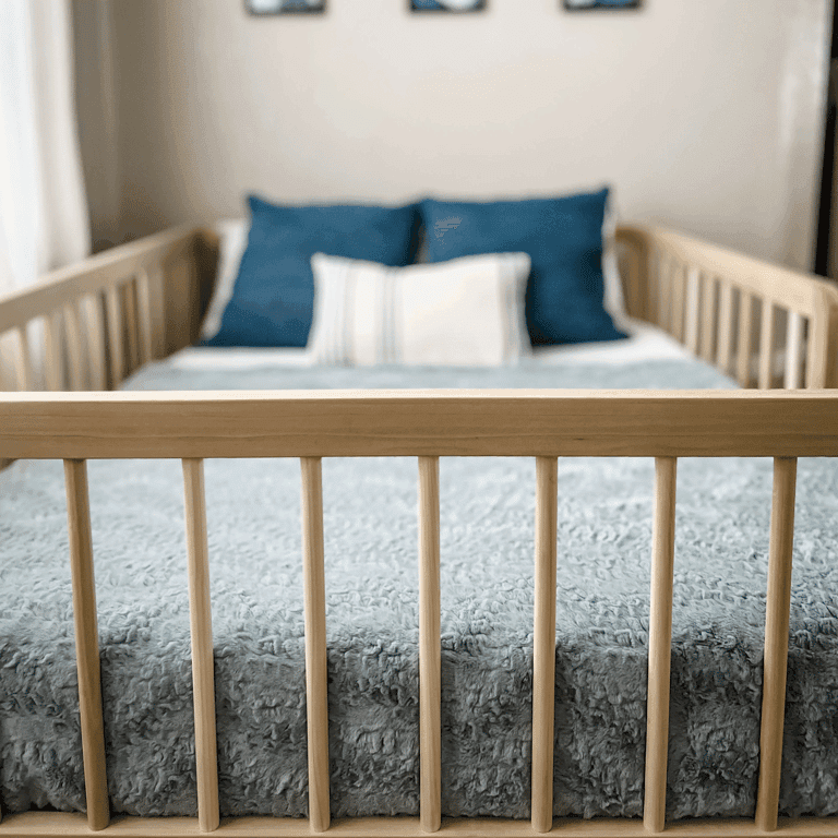 Montessori REU Simply Sori Natural Montessori Floor Bed Queen With Slats Left