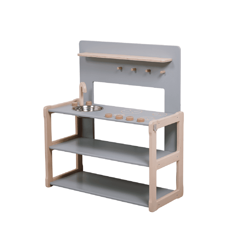 Montessori Woodjoy Play Kitchen A1 Gray