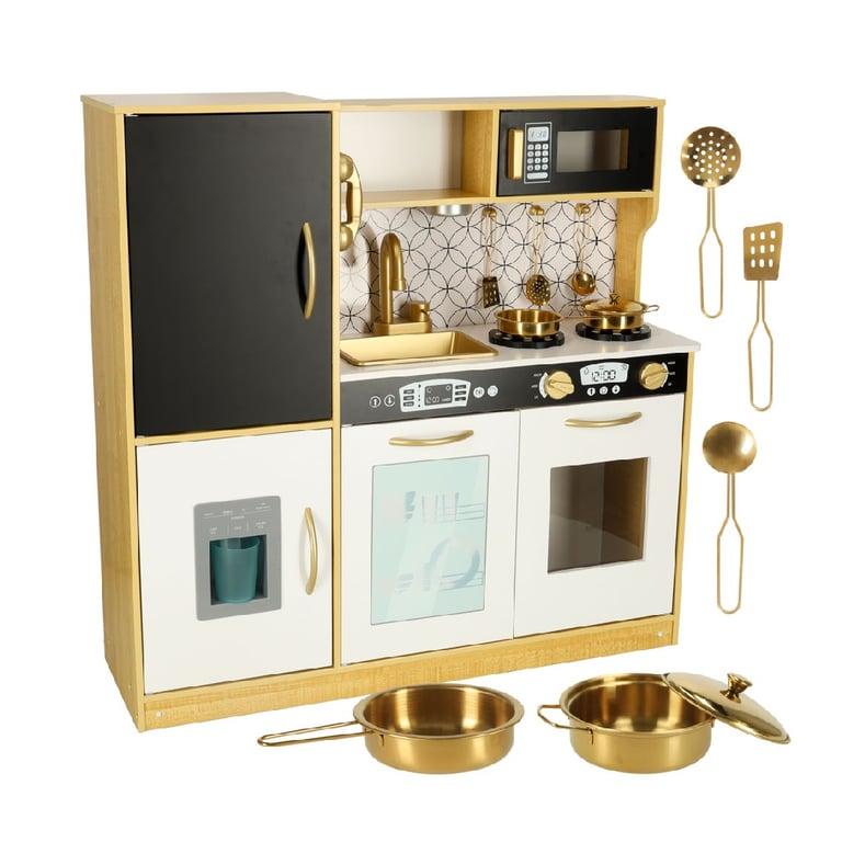 Montessori Lulilo Play Kitchen Gold With Fridge