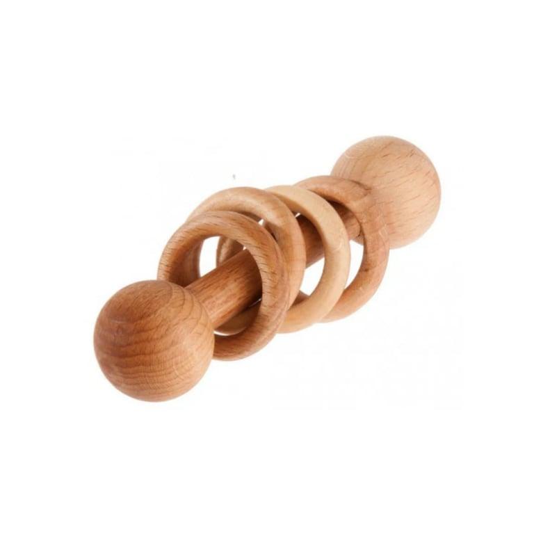 Montessori PoppyBabyCo Baby Wooden Toy Rattle