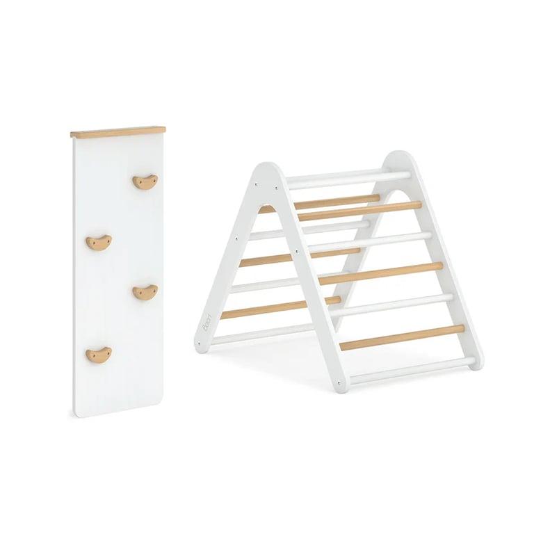 Montessori Boori Tidy Pikler Climbing Triangle & Ramp 2 Piece Set Barley and Almond