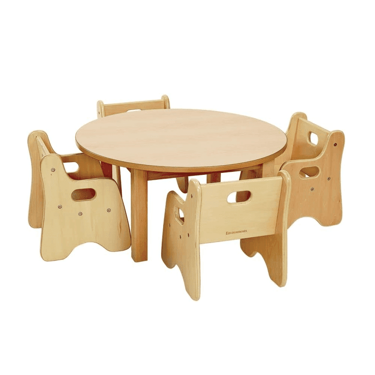 Montessori Environments Round Table With 4 Chairs Set