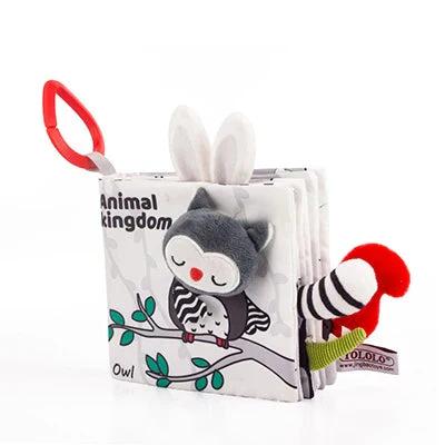 Montessori Baby Stork Soft Crinkle Book With Plush Toy Tails Owl