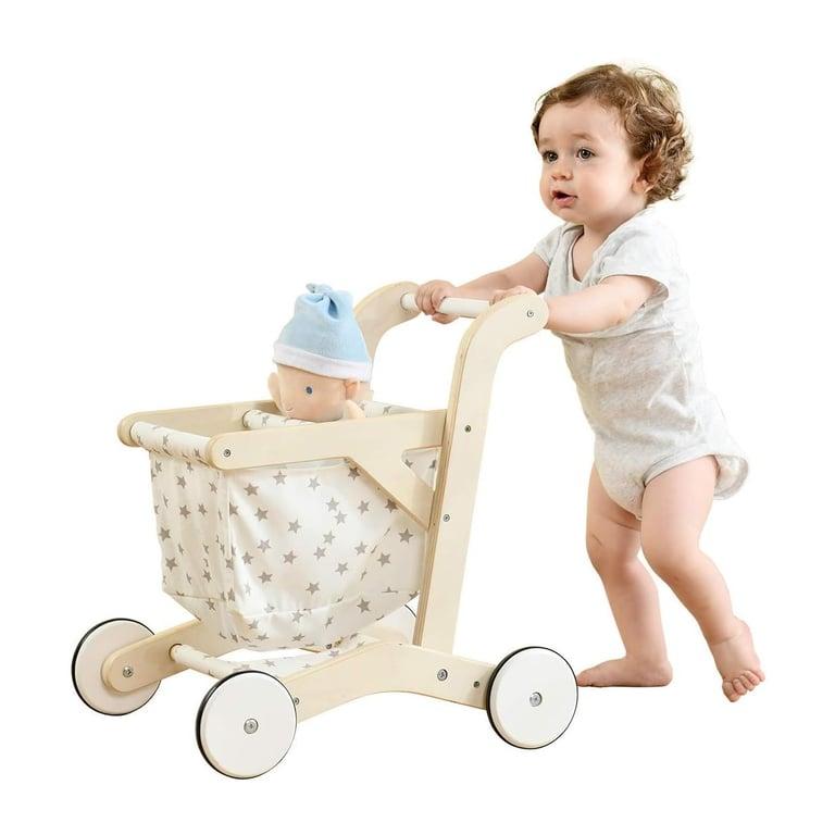 Montessori Labebe Wooden Children's Doll Shopping Cart Walker