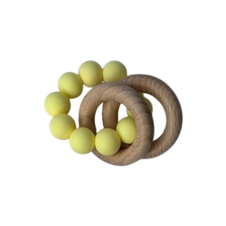 Montessori Stoney Brook Baby Beads Ring Rattle Yellow