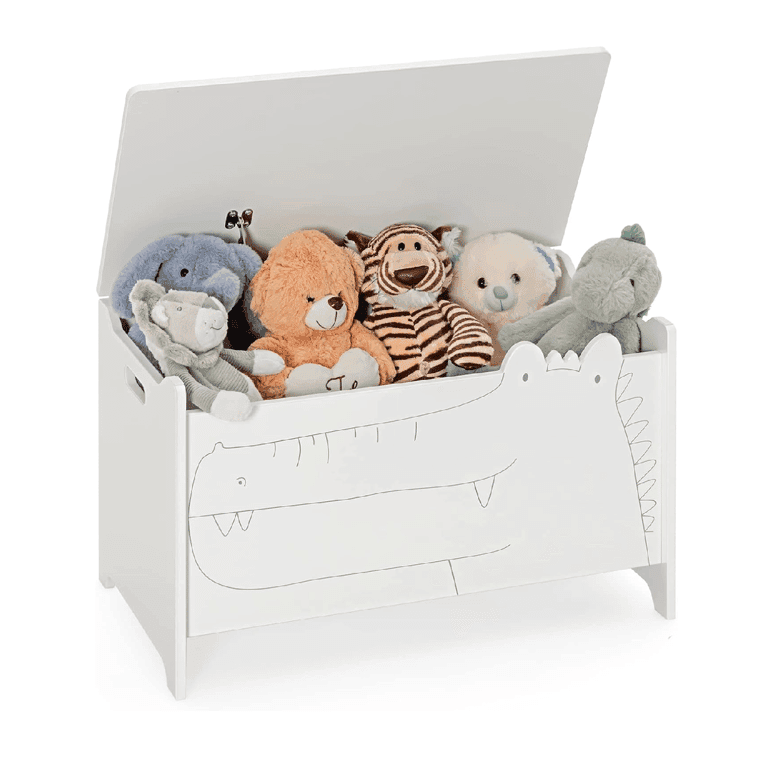 Montessori Costway Storage Bench White Crocodile