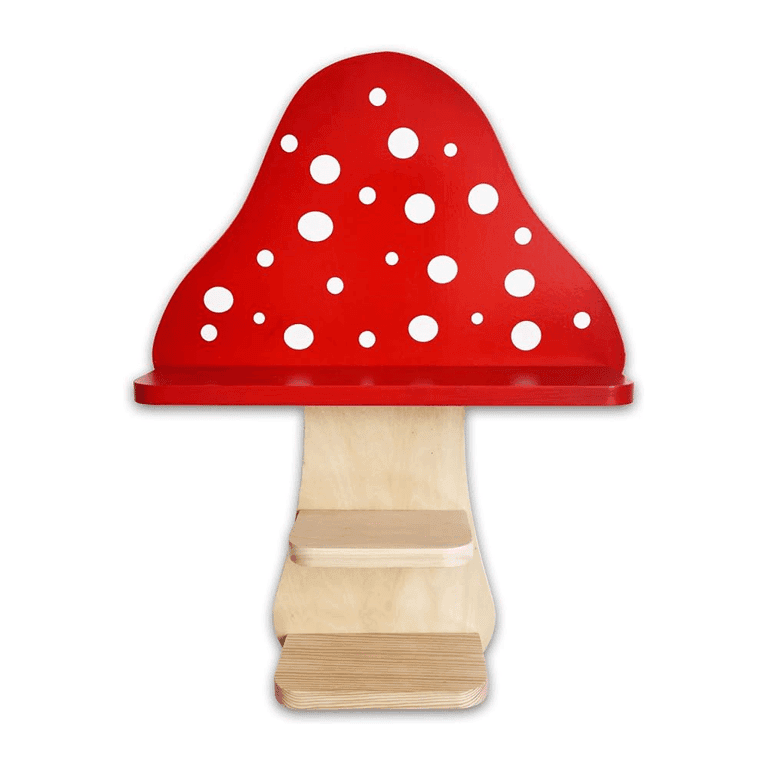 Montessori Ella & Emma Floating Wooden Mushroom Shelf