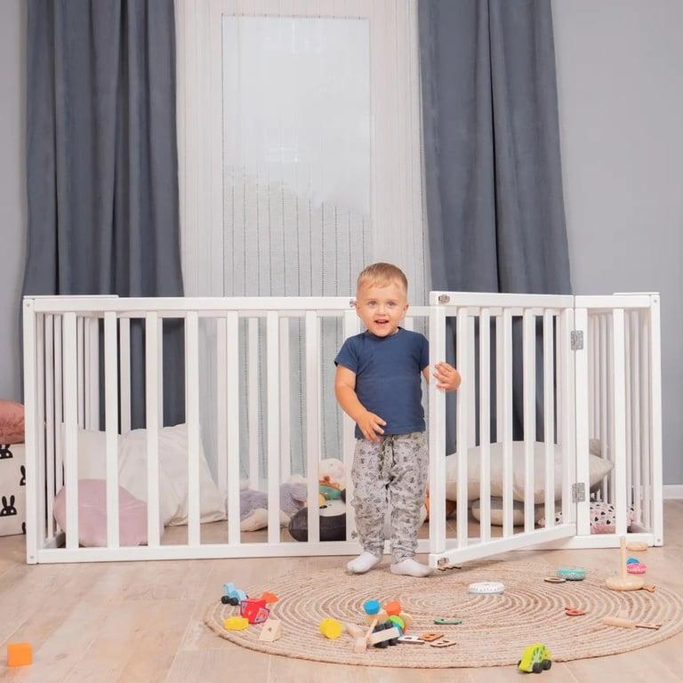 Montessori Busywood Floor Bed with Rails White Twin Size