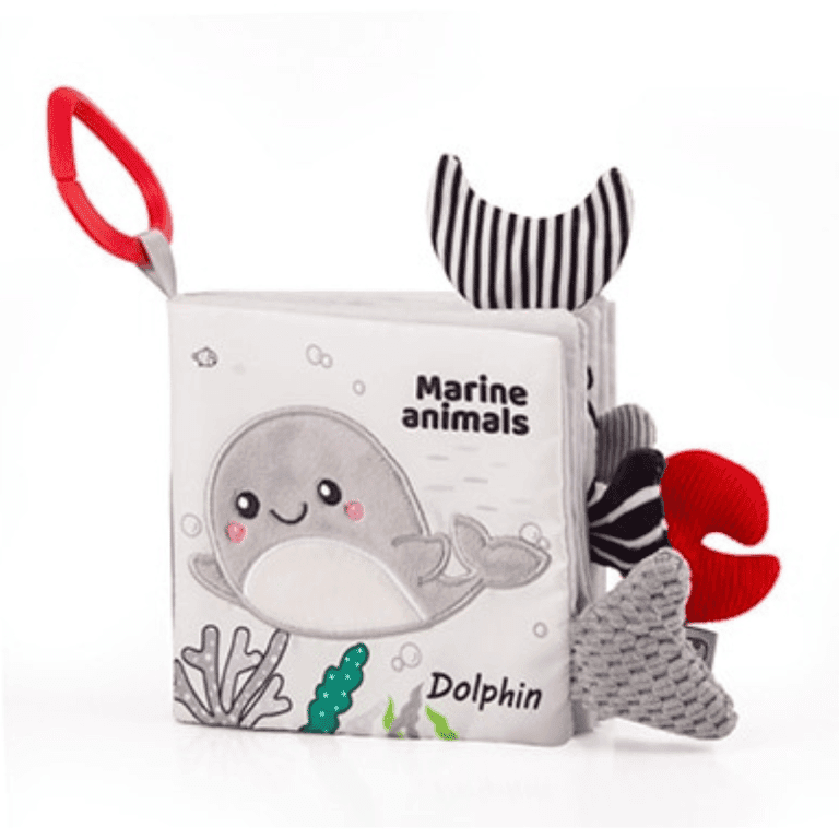 Montessori REU Ziror Cloth Book Sensory Hanging Rattles Animals