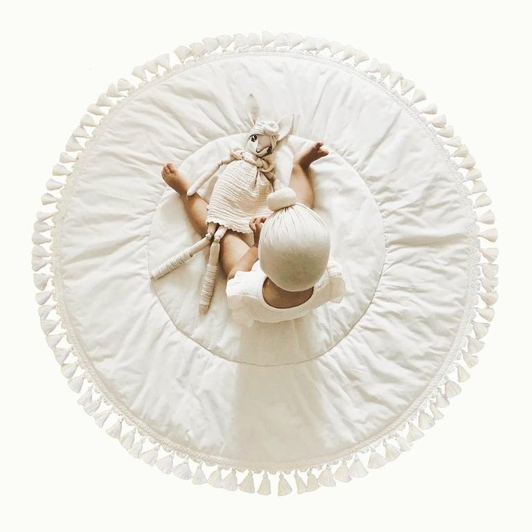 Montessori MINICAMP Padded Playmat Ecru Tassel Trim