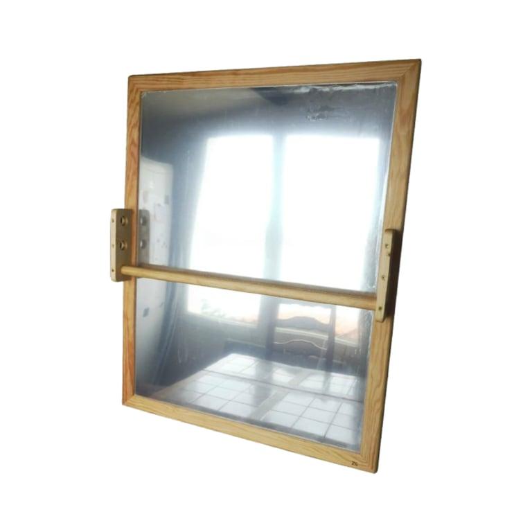 Montessori ZG Jouets Bois Nido Vertical Acrylic Mirror With Adjustable Pull Up Bar 70 x 65 cm