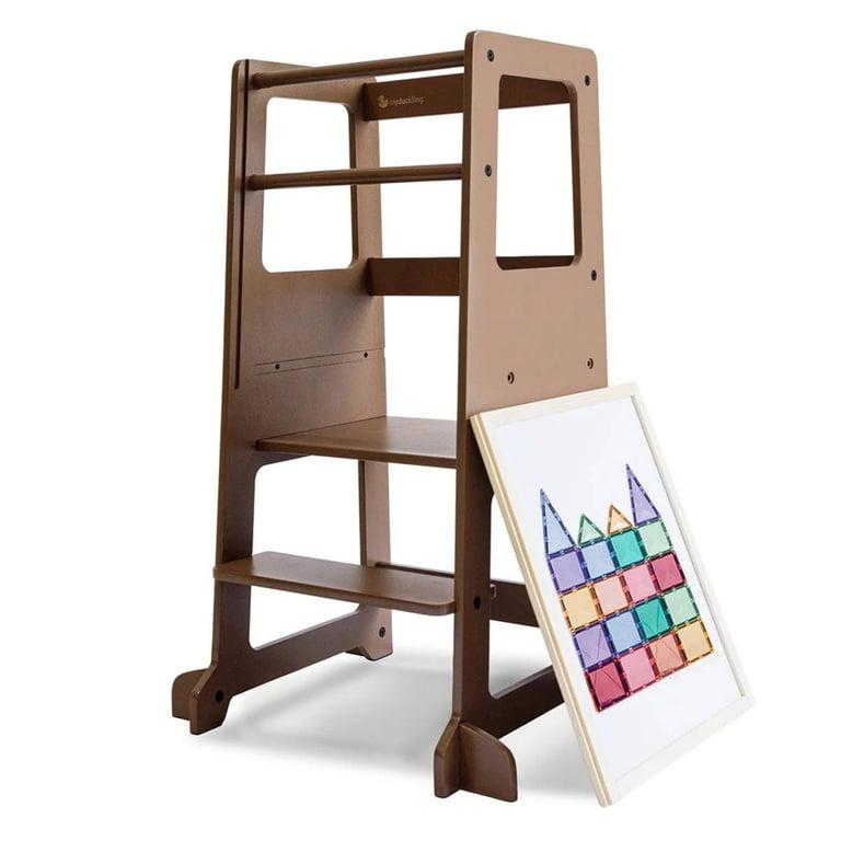 Montessori My Duckling LOLA Deluxe Toddler Tower With Removable Magnetic Drawing Board Walnut