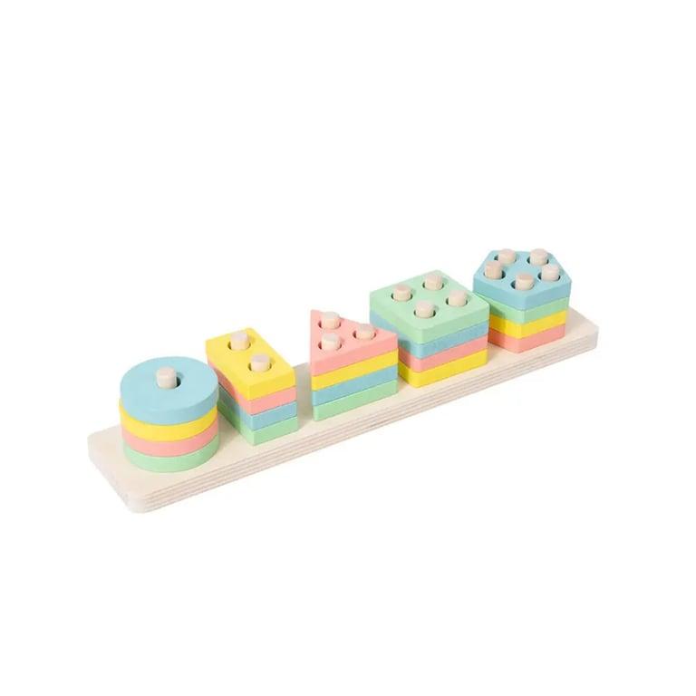 Montessori Seaside-Montessori Color Recognition Blocks Rectangular 5 Pastel