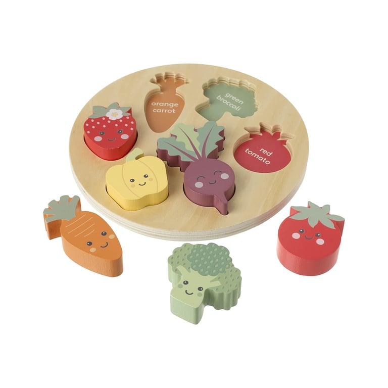 Montessori Orange Tree Toys Happy Veggies Wooden Puzzle Board