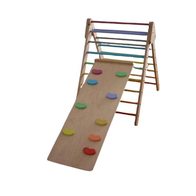 Montessori Wonder Wood Foldable Climbing Triangle With Reversible Ramp