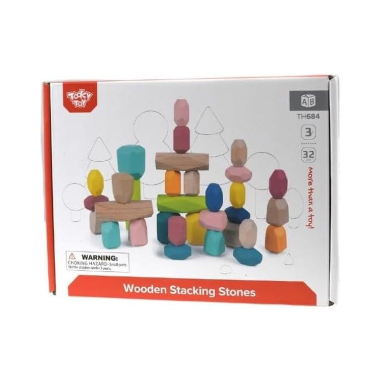 Montessori Tooky Toy Large Wooden Stacking Rocks