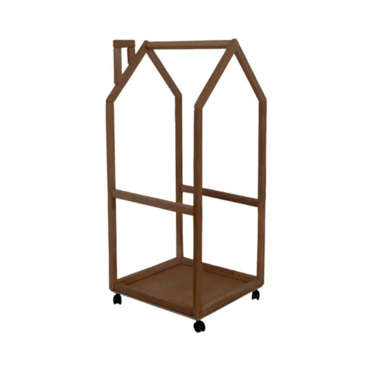 Montessori BusyWood Kids Clothing Rack With Wheels Dark
