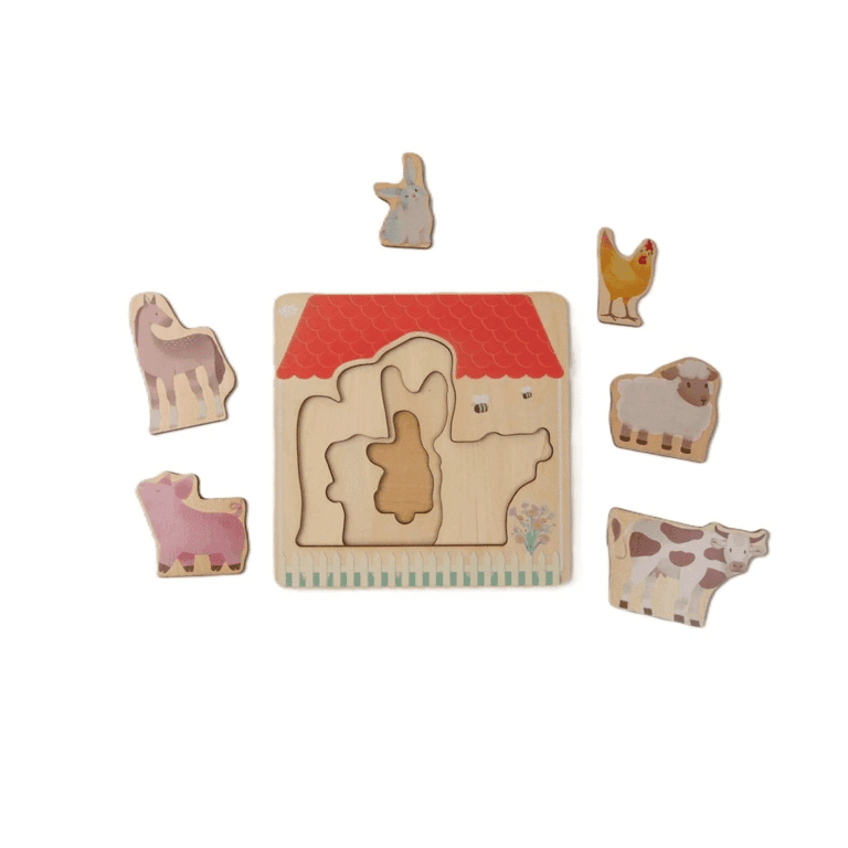 Montessori Elis Design Layer Puzzle Farm Animals
