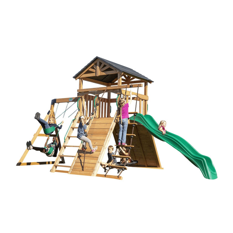 Montessori REU Backyard Discovery Swing Sets With Ladder Endeavor Green